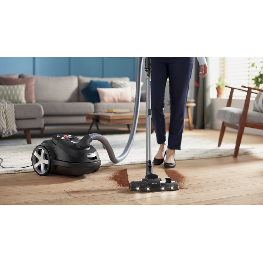 Aspirator PHILIPS cu sac 900W, 75dB, negru, 5.3kg