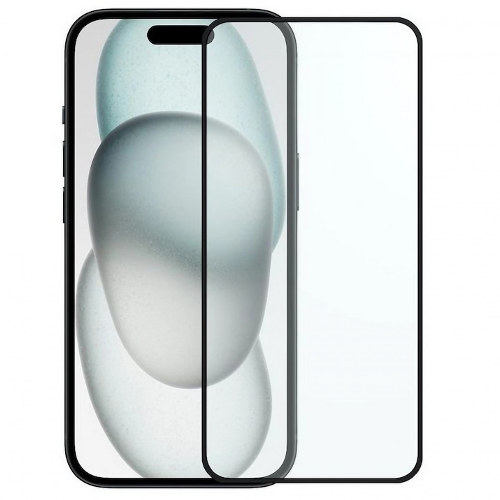 Folie de Sticlă Securizată, Flippy, Full Glue, Margini Negre, Transparentă pentru iPhone 16 Pro