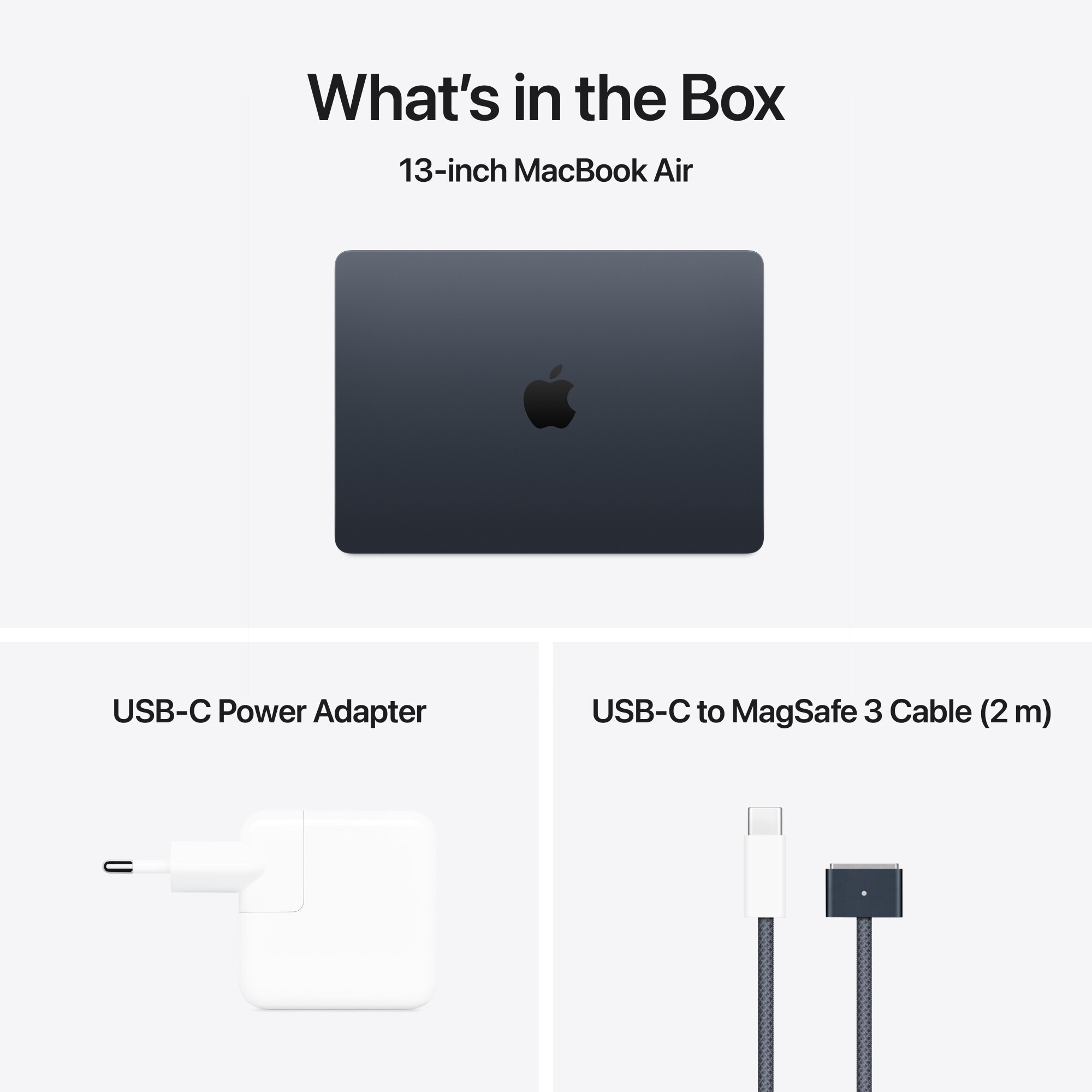 Laptop Apple MacBook Air 13", cu procesor Apple M4, 10 nuclee CPU si 10 nuclee GPU, 24GB RAM, 512GB, Midnight, Tastatura Internationala, Manual RO