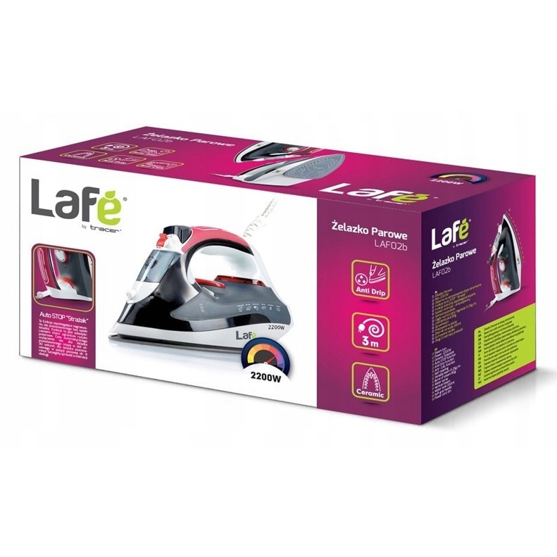 Fier de calcat Lafe LAF02B, 2200W, Negru/Rosu