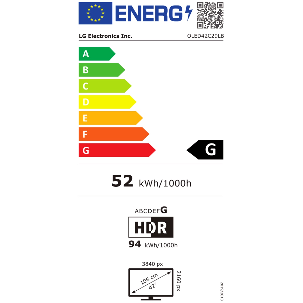 Televizor OLED LG OLED42C29LB, Smart TV, 4K UHD, HDR, 107 cm, negru