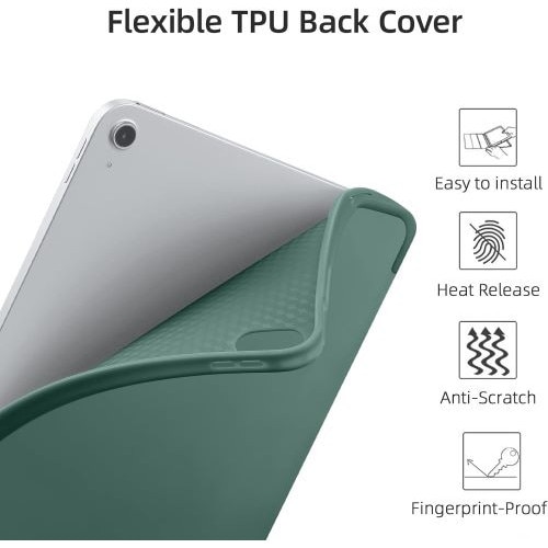 Husa Smart Cover TELGORBCS, verde padure, 10.9inch, pentru iPad Air 4/5/6, cu inchidere magnetica