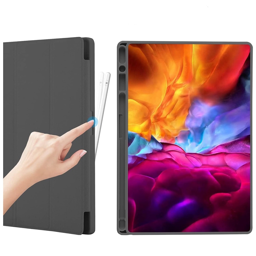 Husa pentru Samsung Galaxy Tab A8 10.5 inch Soft Shell cu functie wake-up/sleep si compartiment pentru stylus tip stand - gri