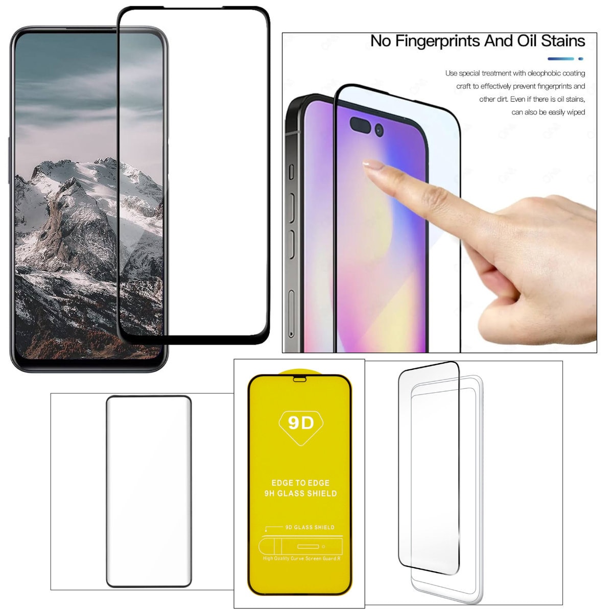 Folie sticla securizata 9D compatibila Samsung Galaxy A22 5G / A14 5G, scut de sticla 9H margine la margine, rama neagra Transparent Transparenta