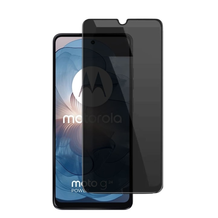 Folie sticla privacy pentru Motorola Moto G24 Power - Full glue