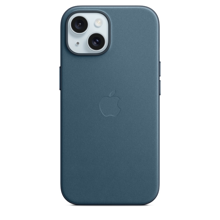 Husa de protectie Apple FineWoven Case with MagSafe pentru iPhone 15, Pacific Blue