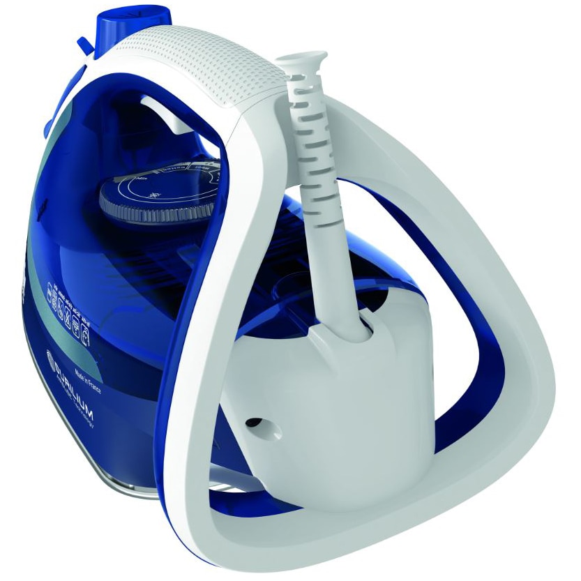 Fier de calcat Tefal EasyGliss Plus FV5735E0, 2500 W, talpa inox, 0.27 litri, 220 g/min, abur vertical, sistem anti-calcar, sistem anti-picurare, oprire automata, alb cu albastru