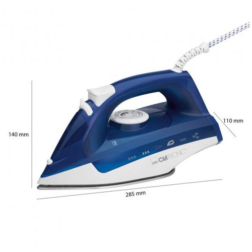 Fier de calcat, Clatronic, DB 3704, 7 functii, 250 ml, 220-240 V, 2200 W max, Alb/Albastru