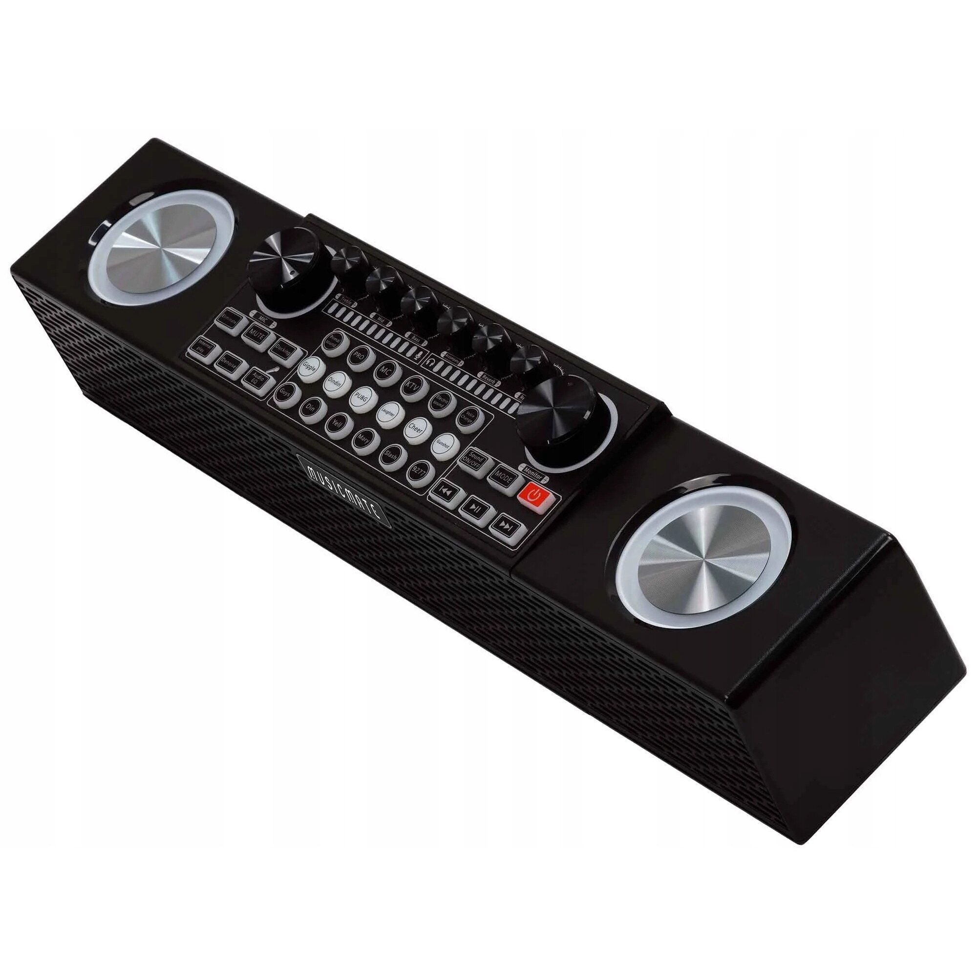 Set karaoke MusicMate MM-SC500 SonicEdge, 30W, Bluetooth, 2 microfoane, negru, 41x8x9cm