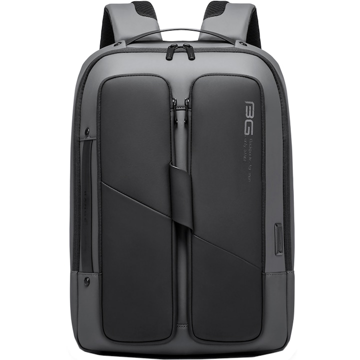 Rucsac laptop 15.6 inch, port USB, si USB-C, rezistent la apa, buzunar antifurt, sistem fixare pe valiza BANGE, BG7238GY, Gri