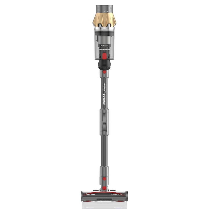 Aspirator vertical 2 in 1, Rohnson Mamba X Sense M15, 465 W, 28.8 V, 3000 mAh, cyclone, 35 kPa, autonomie 70 min
