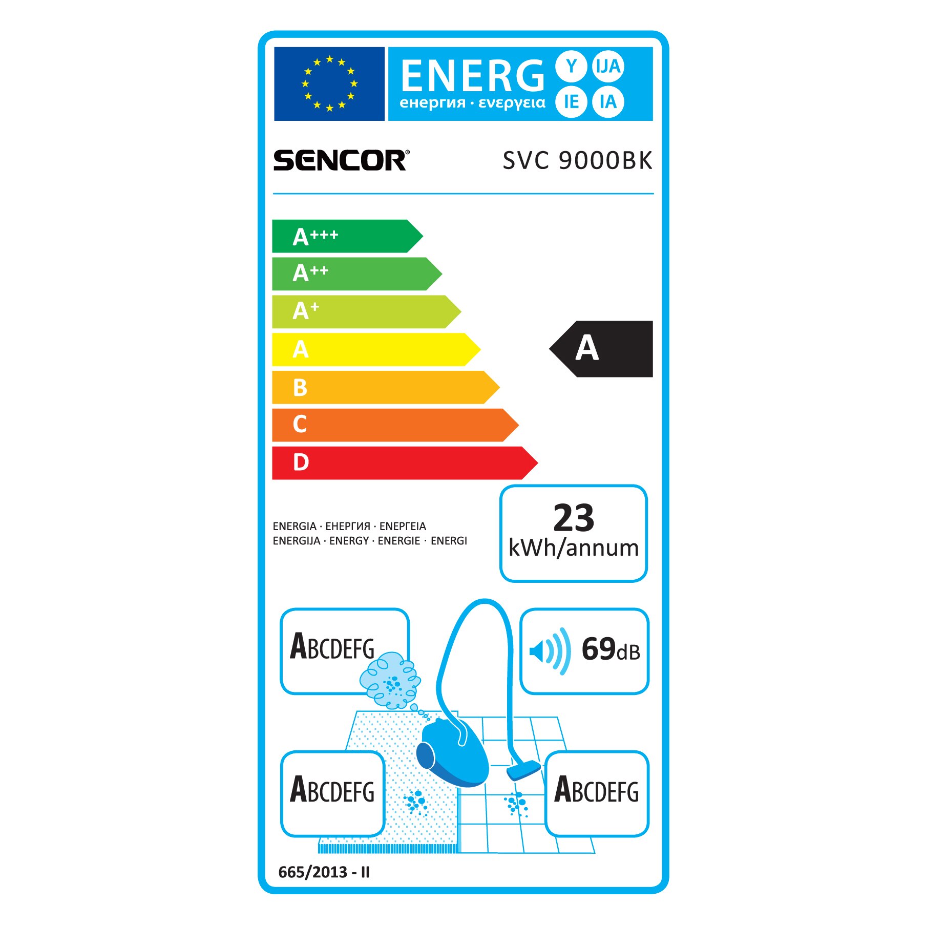 Aspirator cu sac Sencor SVC9000BK, tehnologie Extreme Silence, filtru HEPA H13 pentru aer curat, 4L, 800W, negru