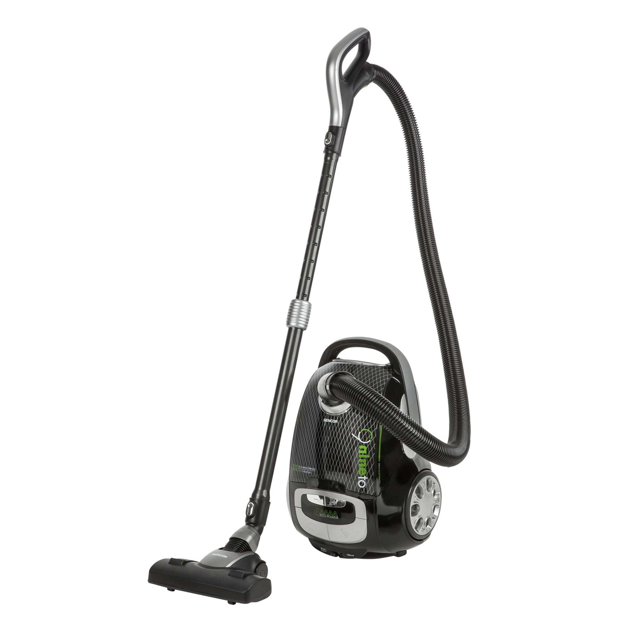 Aspirator cu sac Sencor SVC9000BK, tehnologie Extreme Silence, filtru HEPA H13 pentru aer curat, 4L, 800W, negru