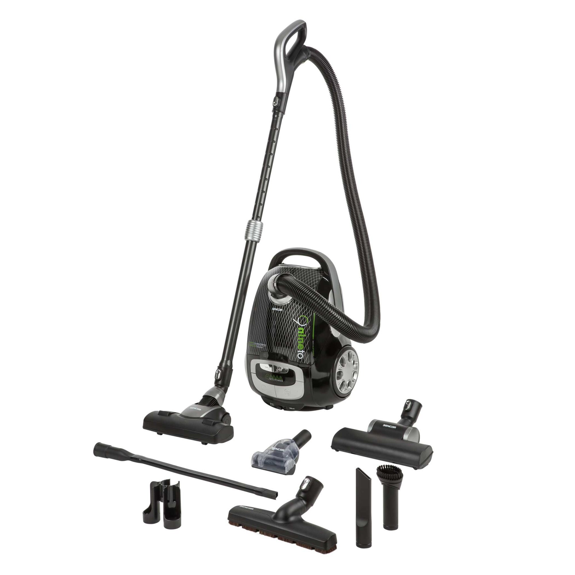 Aspirator cu sac Sencor SVC9000BK, tehnologie Extreme Silence, filtru HEPA H13 pentru aer curat, 4L, 800W, negru