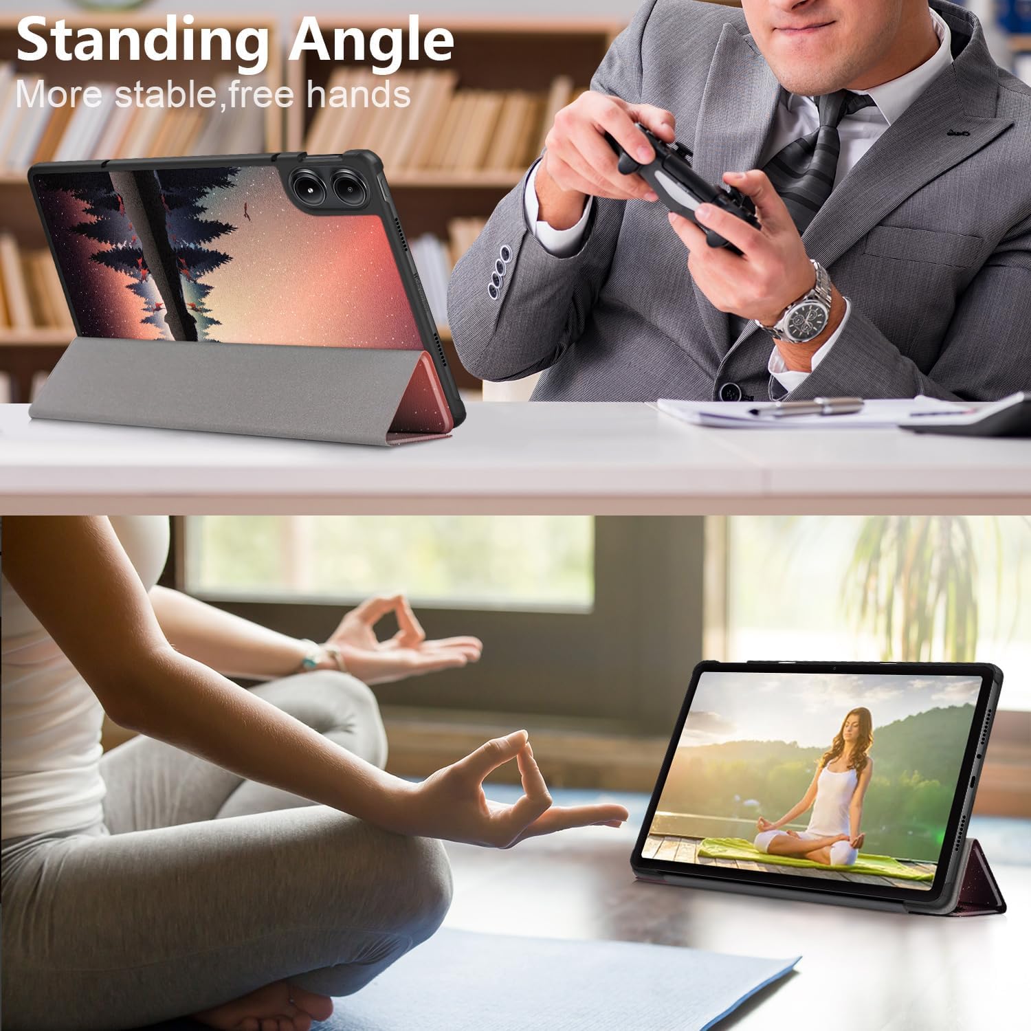 Husa Sigloo pentru tabletă Xiaomi Redmi Pad Pro 12.1", model Nightfall, Slim, Tri-Fold, Piele Ecologică, 12.1", Multicolor