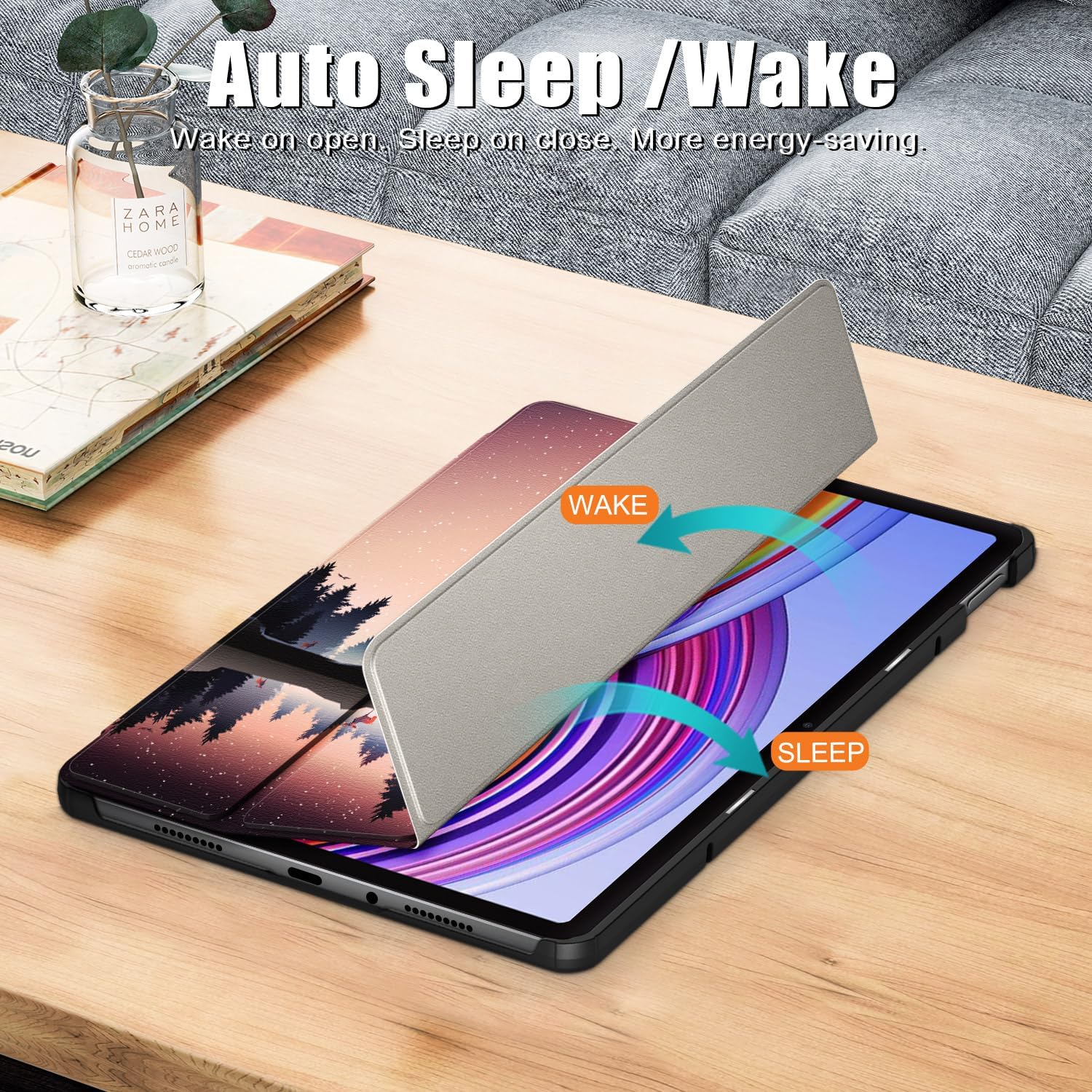 Husa Sigloo pentru tabletă Xiaomi Redmi Pad Pro 12.1", model Nightfall, Slim, Tri-Fold, Piele Ecologică, 12.1", Multicolor