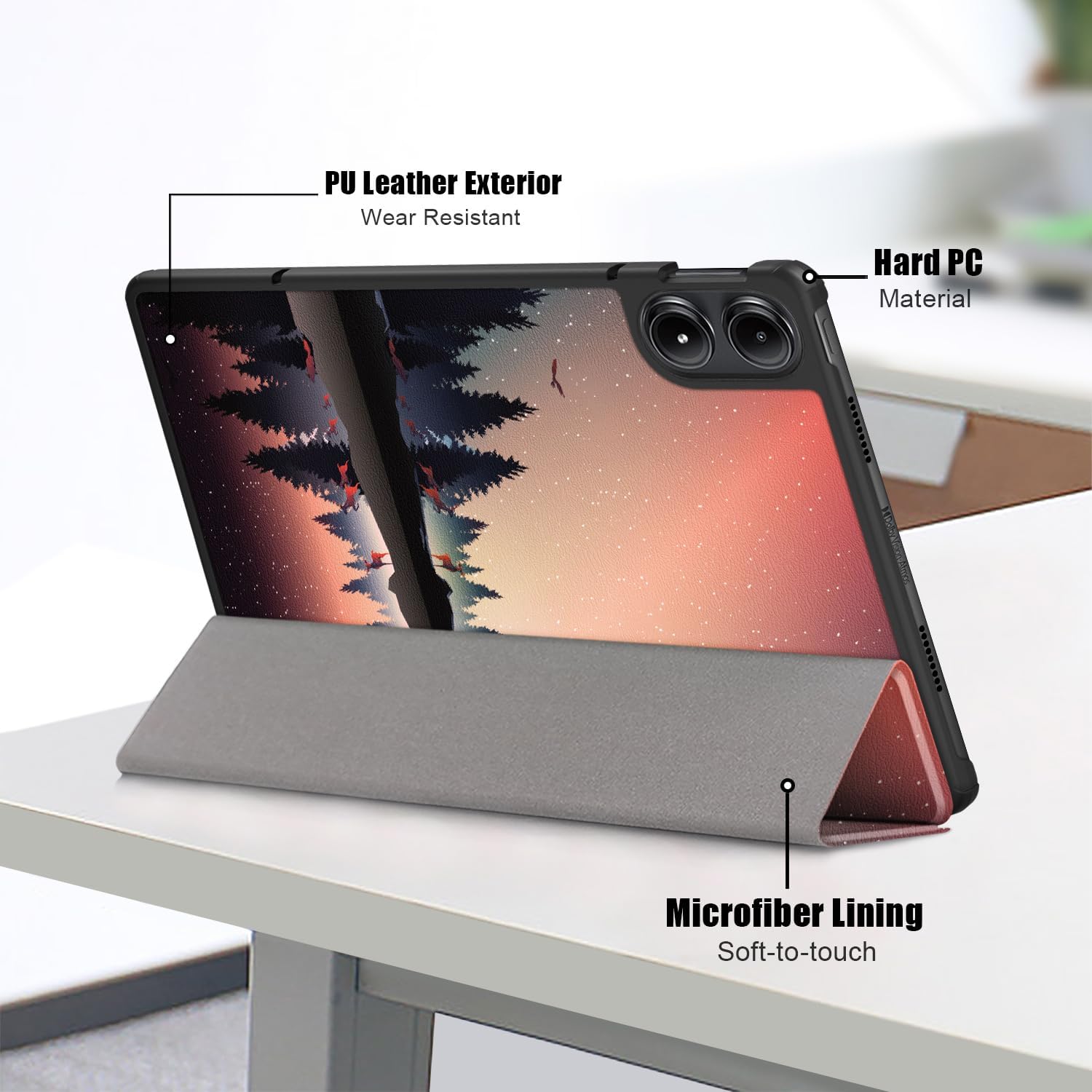 Husa Sigloo pentru tabletă Xiaomi Redmi Pad Pro 12.1", model Nightfall, Slim, Tri-Fold, Piele Ecologică, 12.1", Multicolor