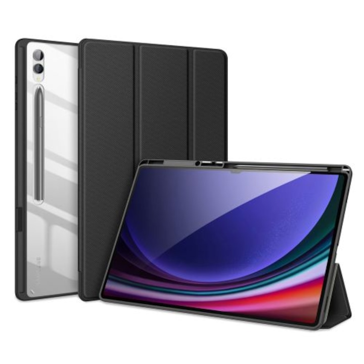 Husa Smart Cover compatibila cu Samsung Galaxy Tab S10 Lite/S10 FE 11inch, Slot Pen, Negru, TELGORBCS