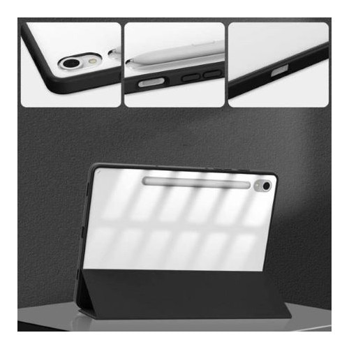 Husa Smart Cover compatibila cu Samsung Galaxy Tab S10 Lite/S10 FE 11inch, Slot Pen, Negru, TELGORBCS
