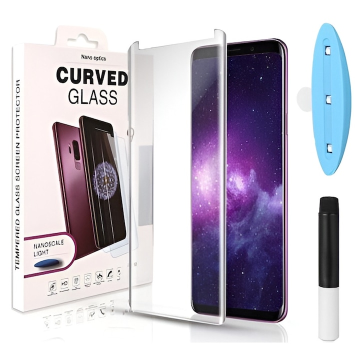 Folie protecție ecran gel UV ATB DESIGN pentru Samsung S23 Ultra, transparent, sticlă securizată