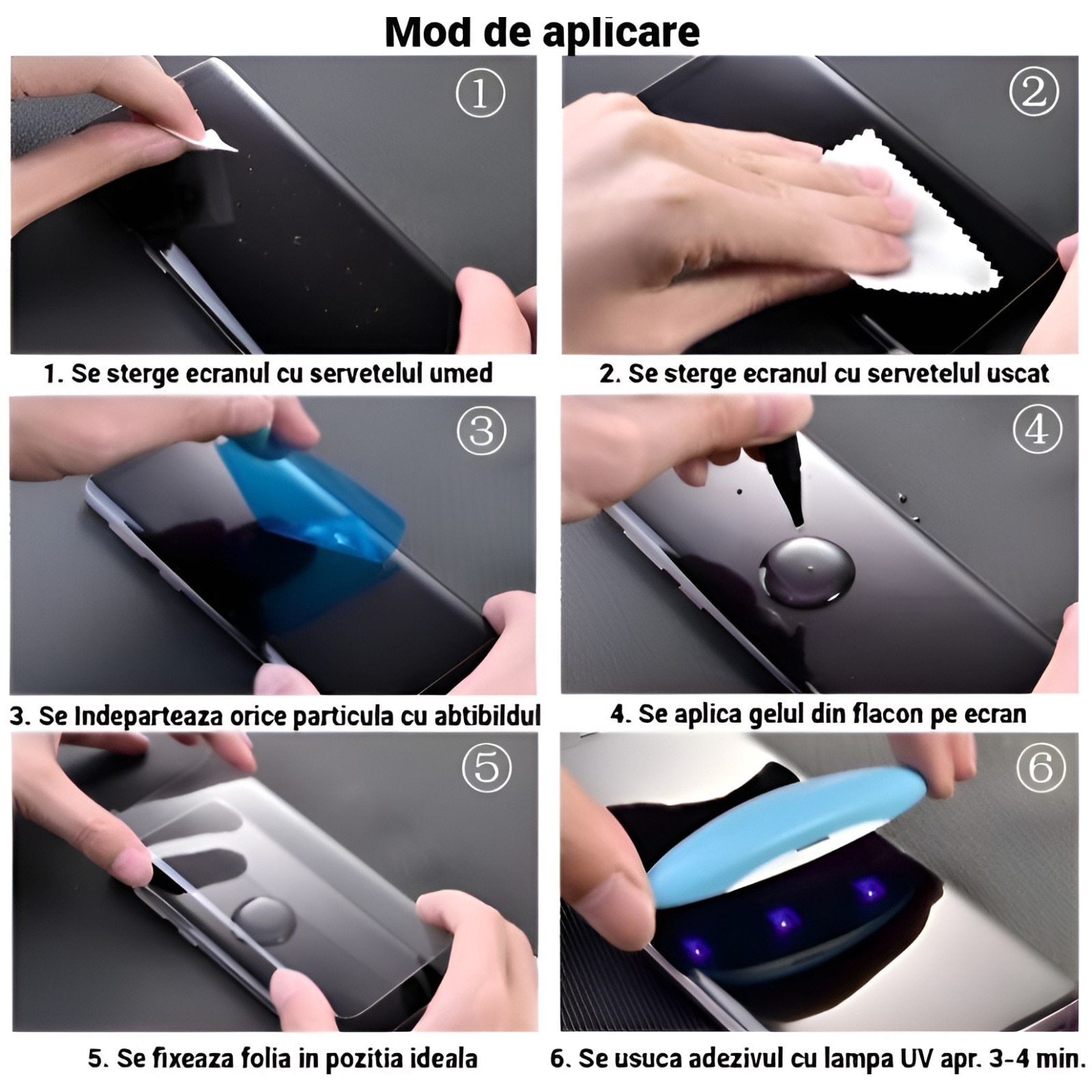 Folie protecție ecran gel UV ATB DESIGN pentru Samsung S23 Ultra, transparent, sticlă securizată