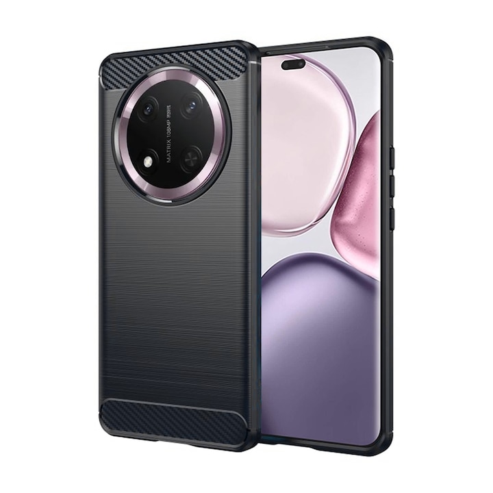 Husa pentru Honor Magic 7 Lite Flexibila Antisoc Carbon Daden®, Protectie camera, Slim, Hybrid Antisoc, Negru
