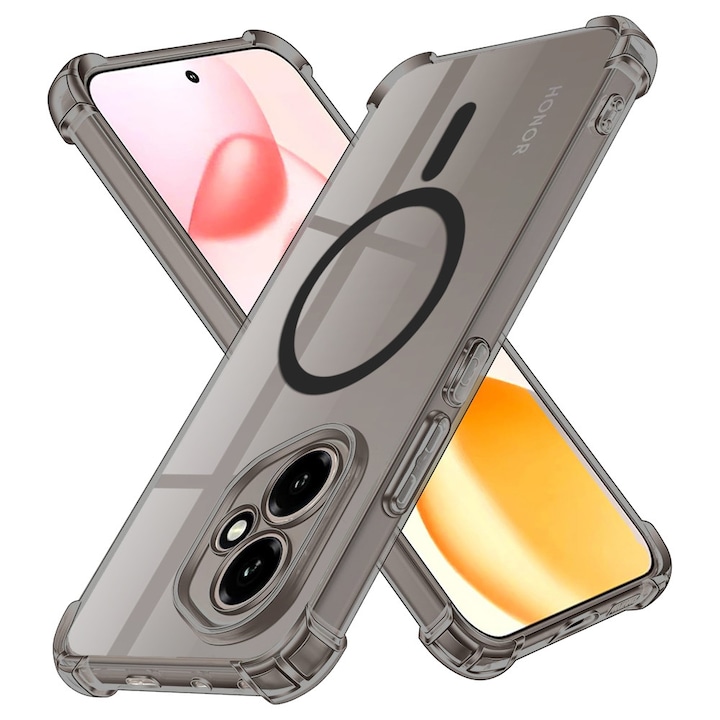 Husa pentru Oppo A5 Pro 4G / A5 Pro 5G - Techsuit Shockproof Clear Silicone MagSafe - Smoke Black
