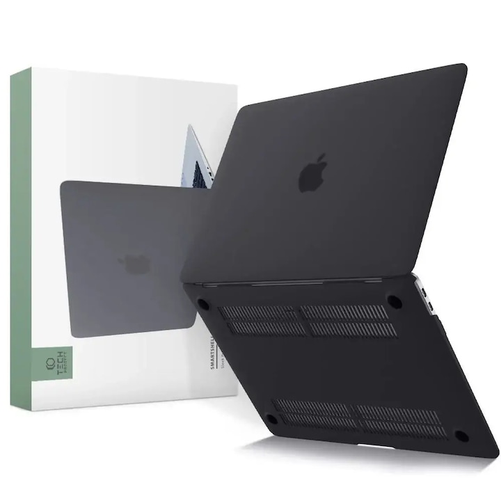 Carcasa Laptop Tech-protect Smartshell Compatibila Cu Macbook Air 13 Inch 2018-2020, Negru Matte