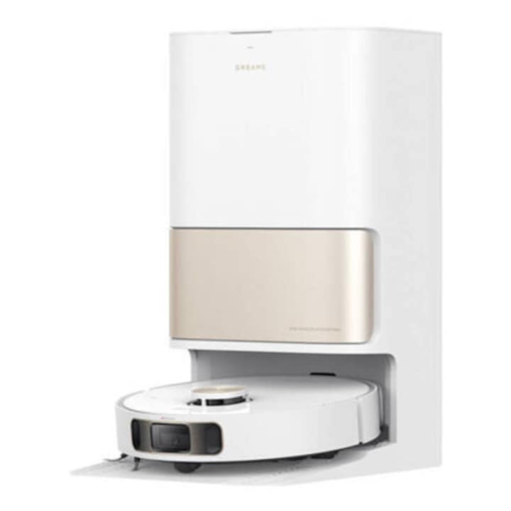 Robot de aspirare cu mop rotativ Dreame L10s Pro Ultra Heat, statie automata de golire 3.2l, 7000Pa, functie autocuratare mop la 58˚C, baterie 5200mAh, autonomie pana la 220 minute, alb
