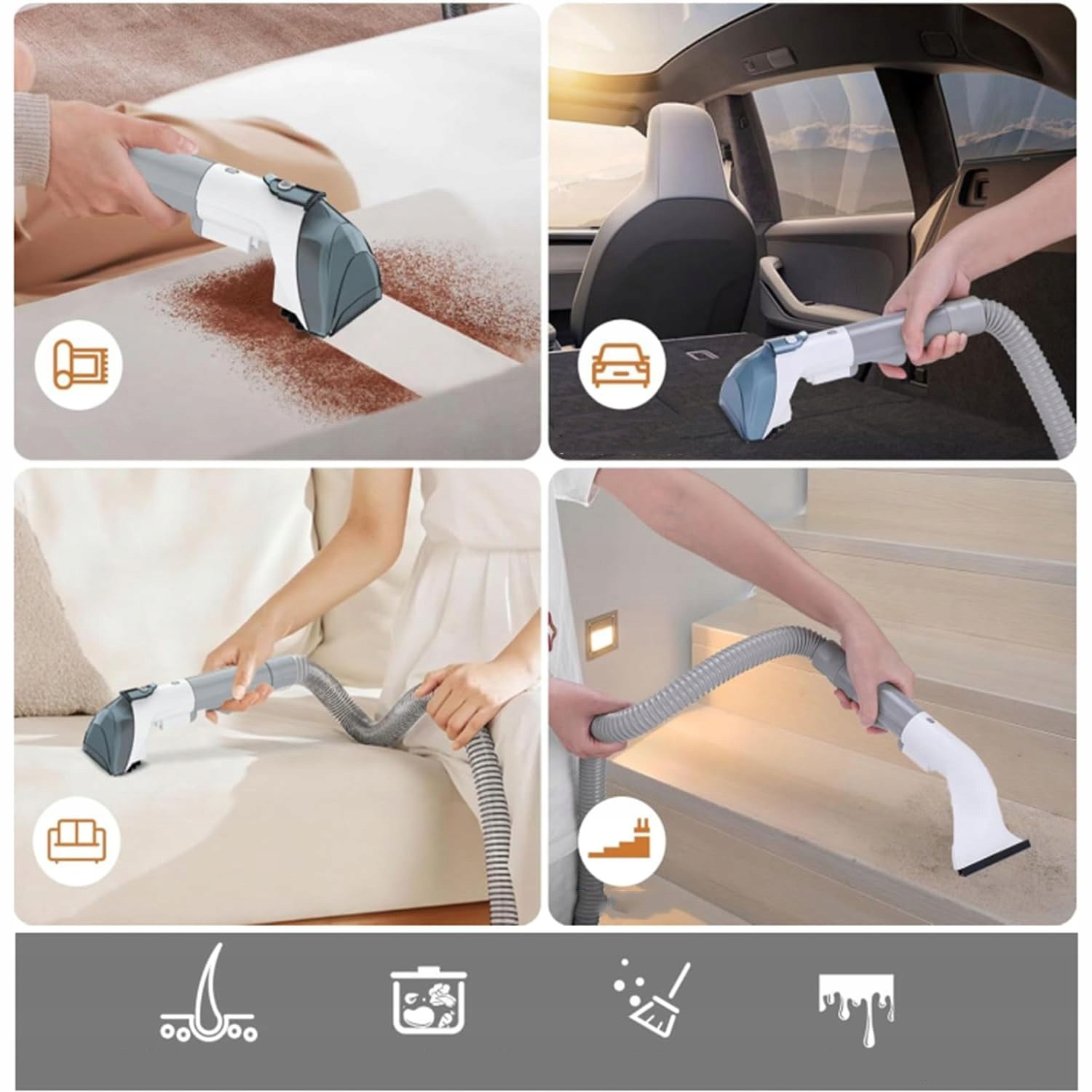 Aspirator cu spalare AKKEE Rowenta Clean, 450W, 600ml, Gri/Alb, 33x23x30cm