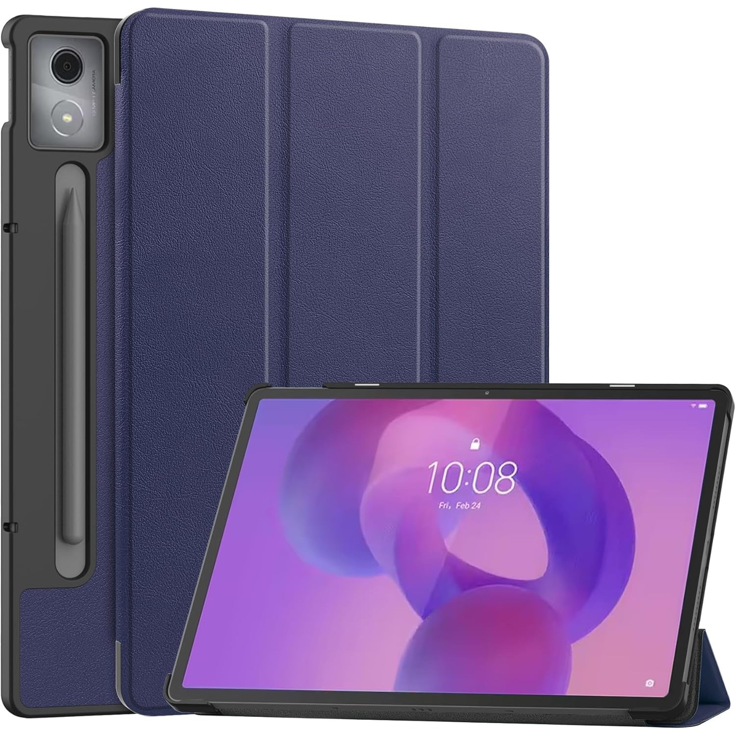 Husa pentru Lenovo Idea Tab Pro / Pro Paper 12.7 tip stand functie sleep/wake-up protectie 360 - Albastru