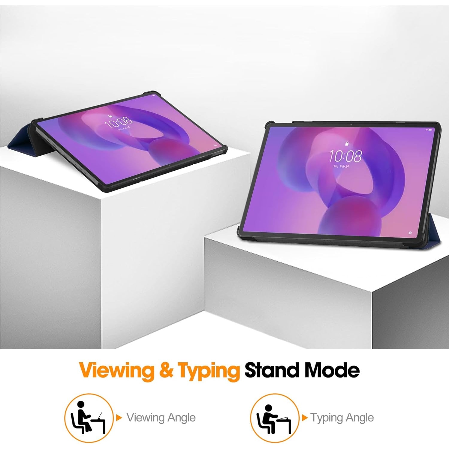 Husa pentru Lenovo Idea Tab Pro / Pro Paper 12.7 tip stand functie sleep/wake-up protectie 360 - Albastru