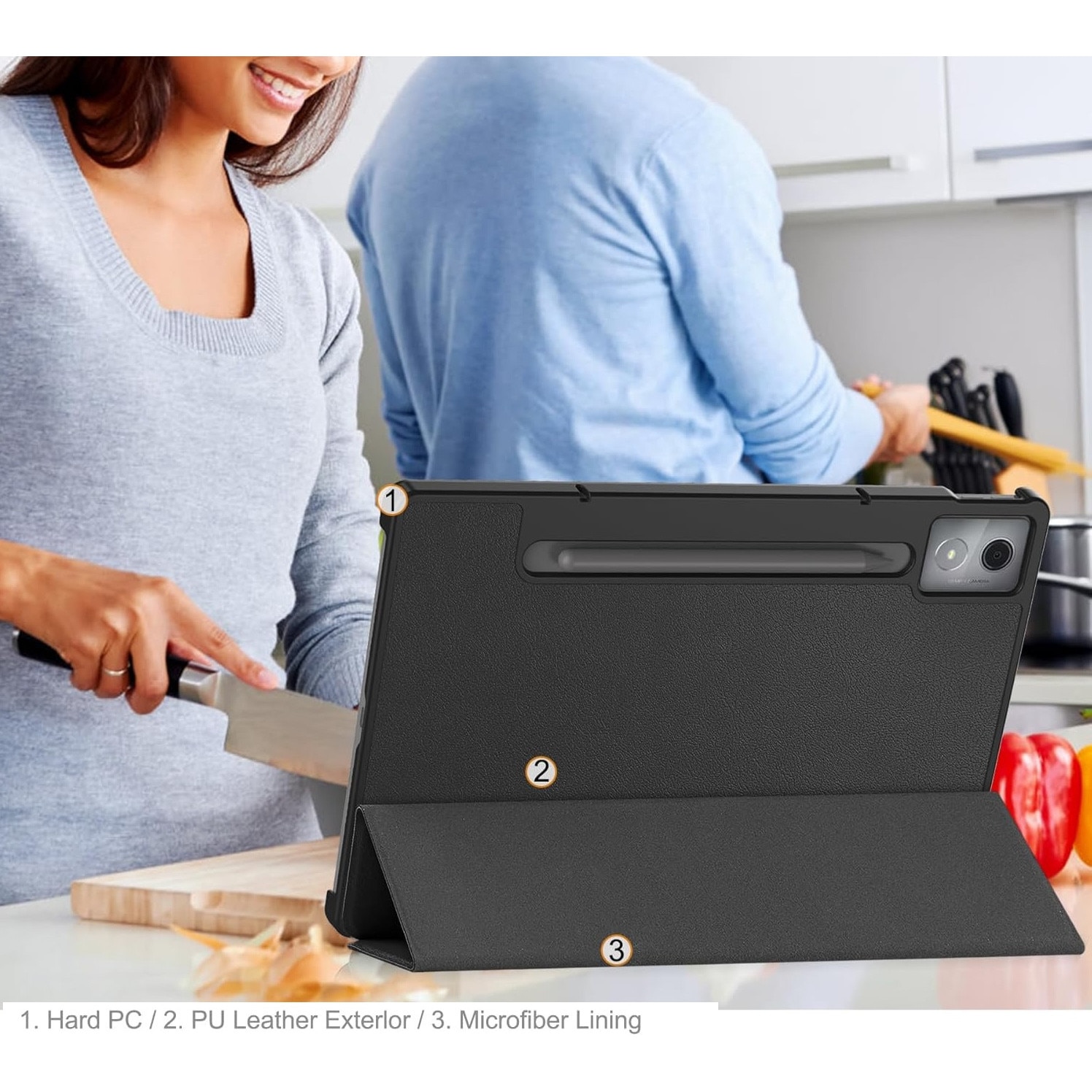 Husa pentru Lenovo Idea Tab Pro / Pro Paper 12.7 tip stand functie sleep/wake-up protectie 360 - Albastru