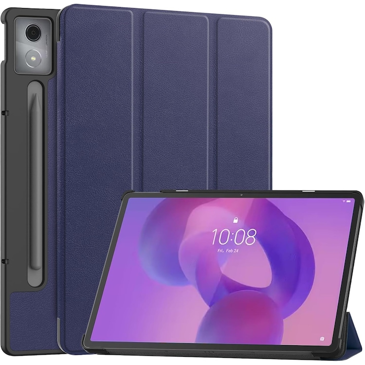 Husa pentru Lenovo Idea Tab Pro / Pro Paper 12.7 tip stand functie sleep/wake-up protectie 360 - Albastru