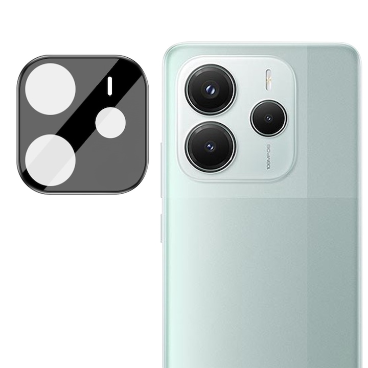 Folie Camera pentru Xiaomi Redmi Note 14 5G - Techsuit Full Camera Glass - Black