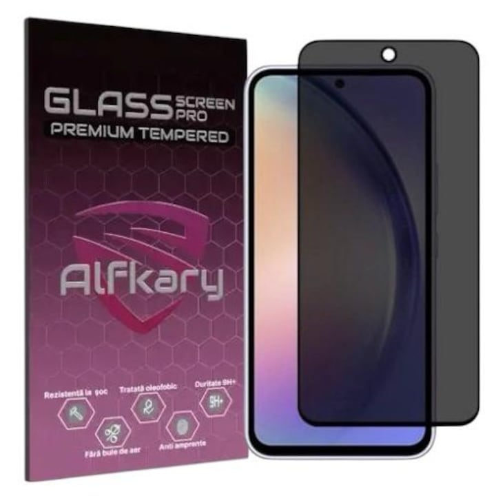 Folie protectie Privacy Alfkary, sticla securizata compatibila Samsung Galaxy S 25 FE, Full Glue