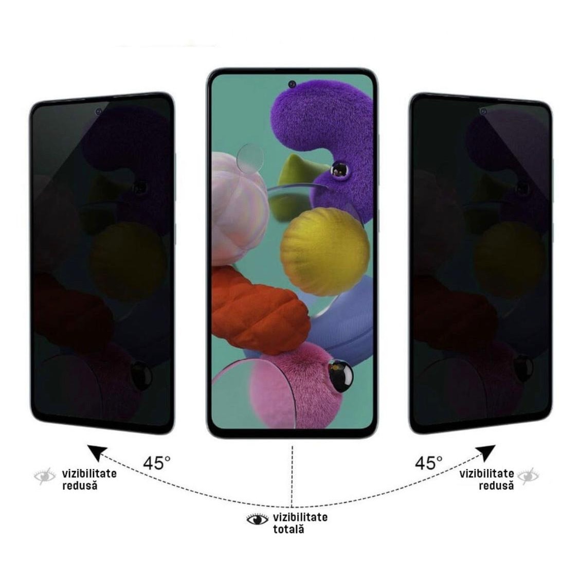 Folie protectie Privacy Alfkary, sticla securizata compatibila Samsung Galaxy S 25 FE, Full Glue