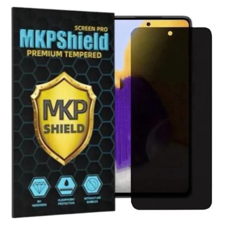 Folie Protectie Privacy Sticla securizata Mkpshield, compatibila Xiaomi Redmi note 12 Pro Plus, Full Glue, Ultra HD