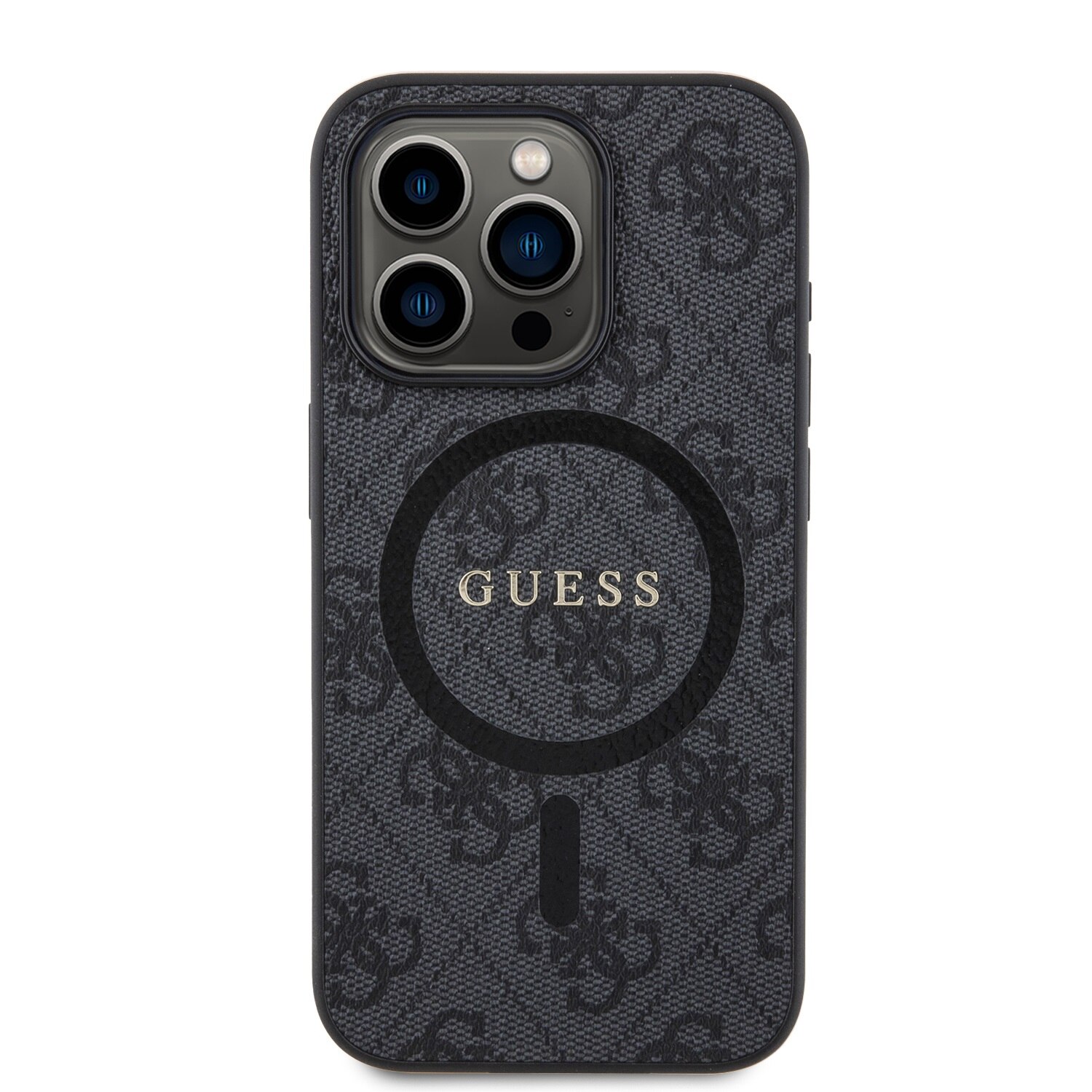 Husa telefon pentru iPhone 15 Pro, Guess, Piele ecologica, Negru