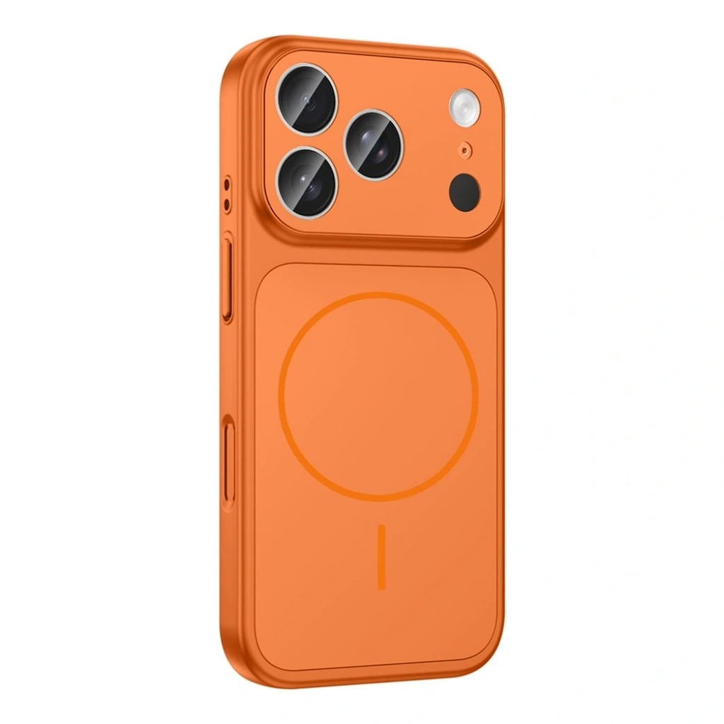 Husa pentru iPhone 17 Pro Max, GlassLook, compatibil cu MagSafe, Premium, Ultra Subtire, Portocaliu