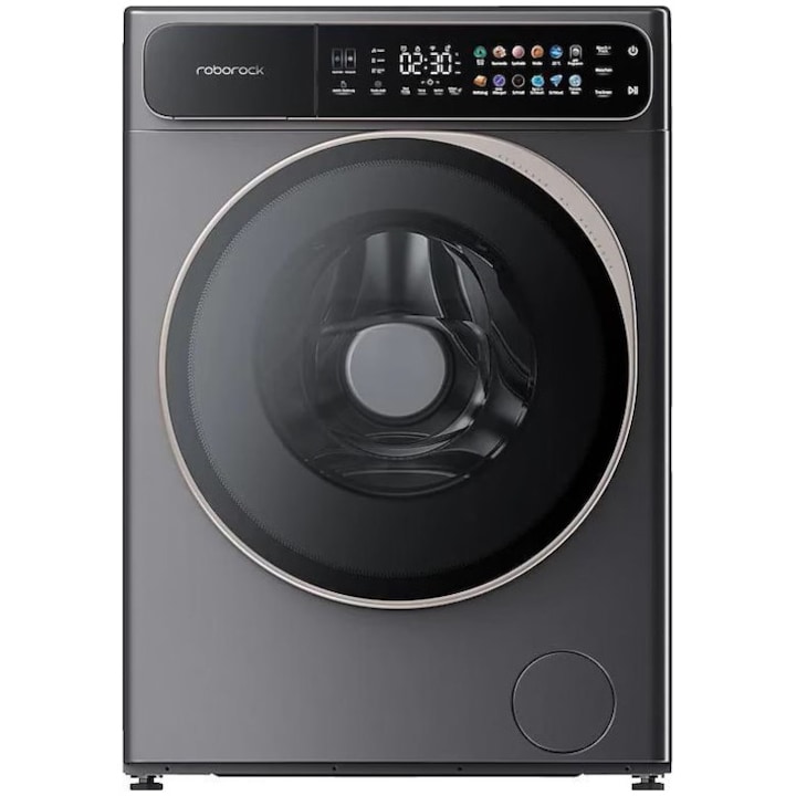 RESIGILAT: Masina de spalat rufe cu uscator Roborock ZEO ONE R600002, Spalare 10 kg, Uscare 6 kg, 1400 rpm, Wi-fi, Auto-dose, Fast dry, Touch control, 27 programe, clasa A, Antracit