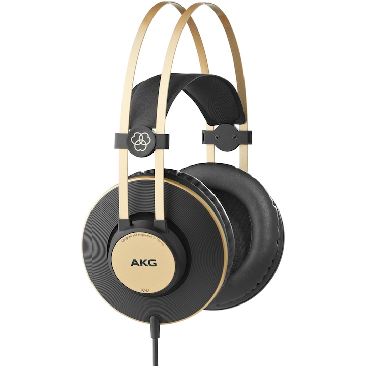 Casti on the ear, AKG, Cu fir, 22000 Hz, Jack 3.5 mm, Negru, Bej