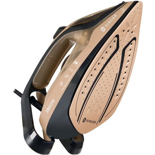 Fier de calcat cu abur Singer 2800W, talpa ceramica, debit de abur 30gr/min, negru, 280ml