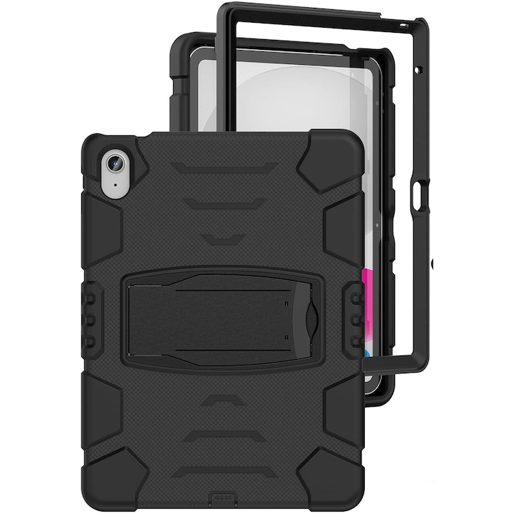 Husa Shockproof Armor pentru Samsung Galaxy Tab A11/A9(2025/2023), 8.7", Sigloo, stand Built-in, Protectie 360, Negru