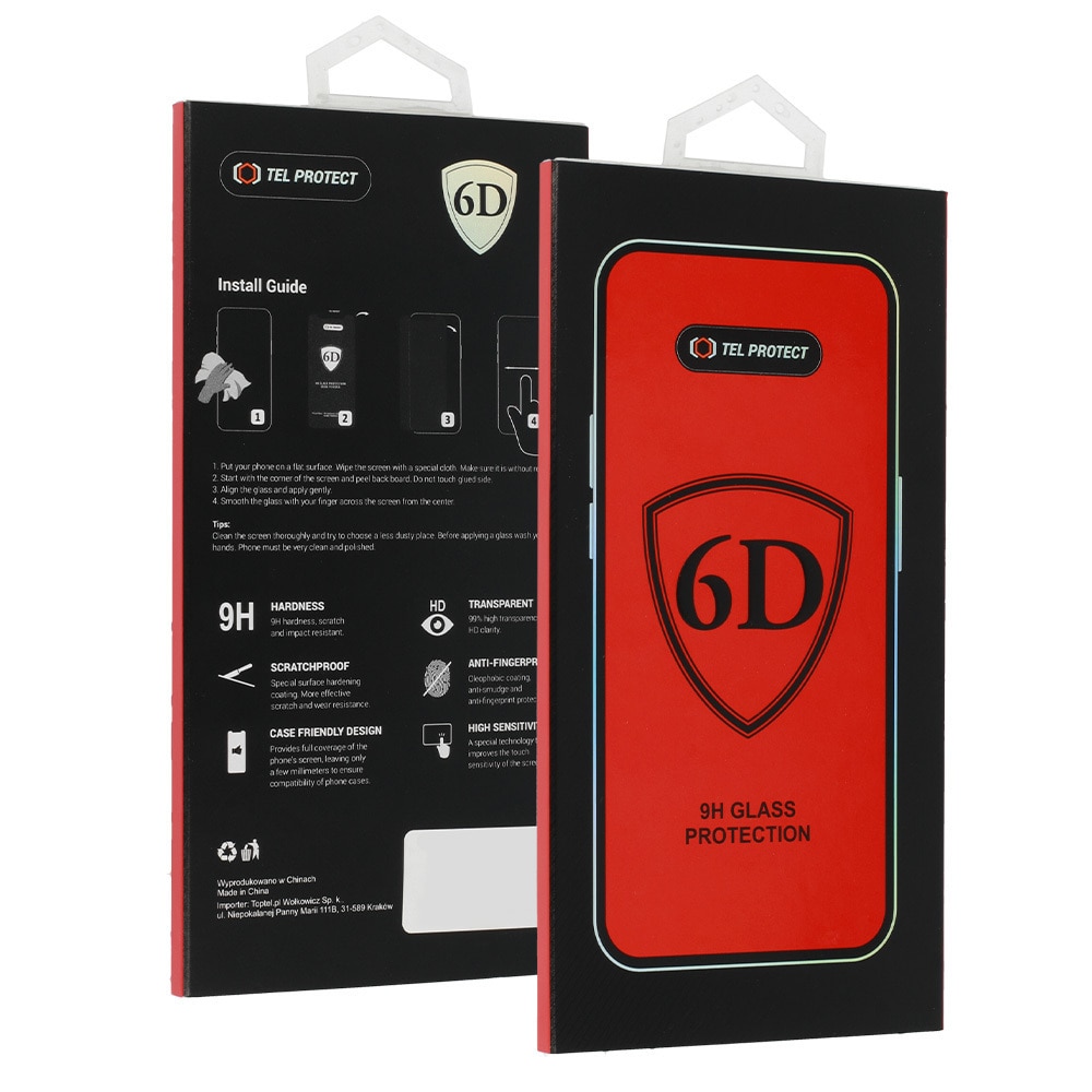 Folie de protectie pentru iPhone 16 Plus Full Glue Tempered Glass BLACK