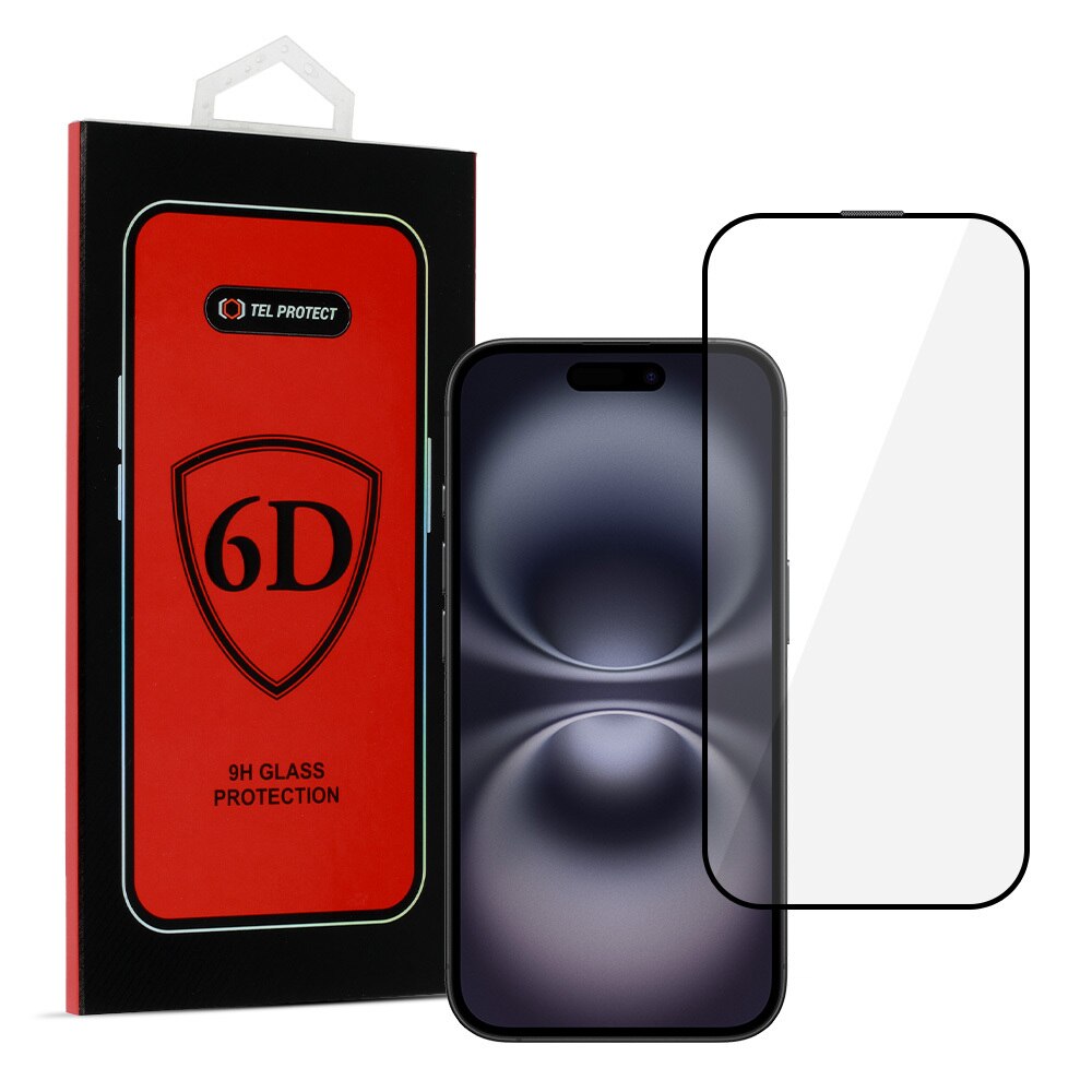 Folie de protectie pentru iPhone 16 Plus Full Glue Tempered Glass BLACK