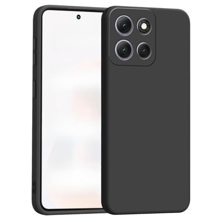 Husa Upzz® Ultra Slim Pentru Motorola Moto G86, Silicon Soft Slim, Protectie La Camera, Negru