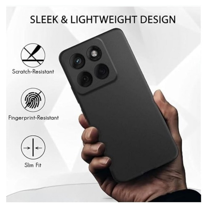 Husa Upzz® Ultra Slim Pentru Motorola Moto G86, Silicon Soft Slim, Protectie La Camera, Negru