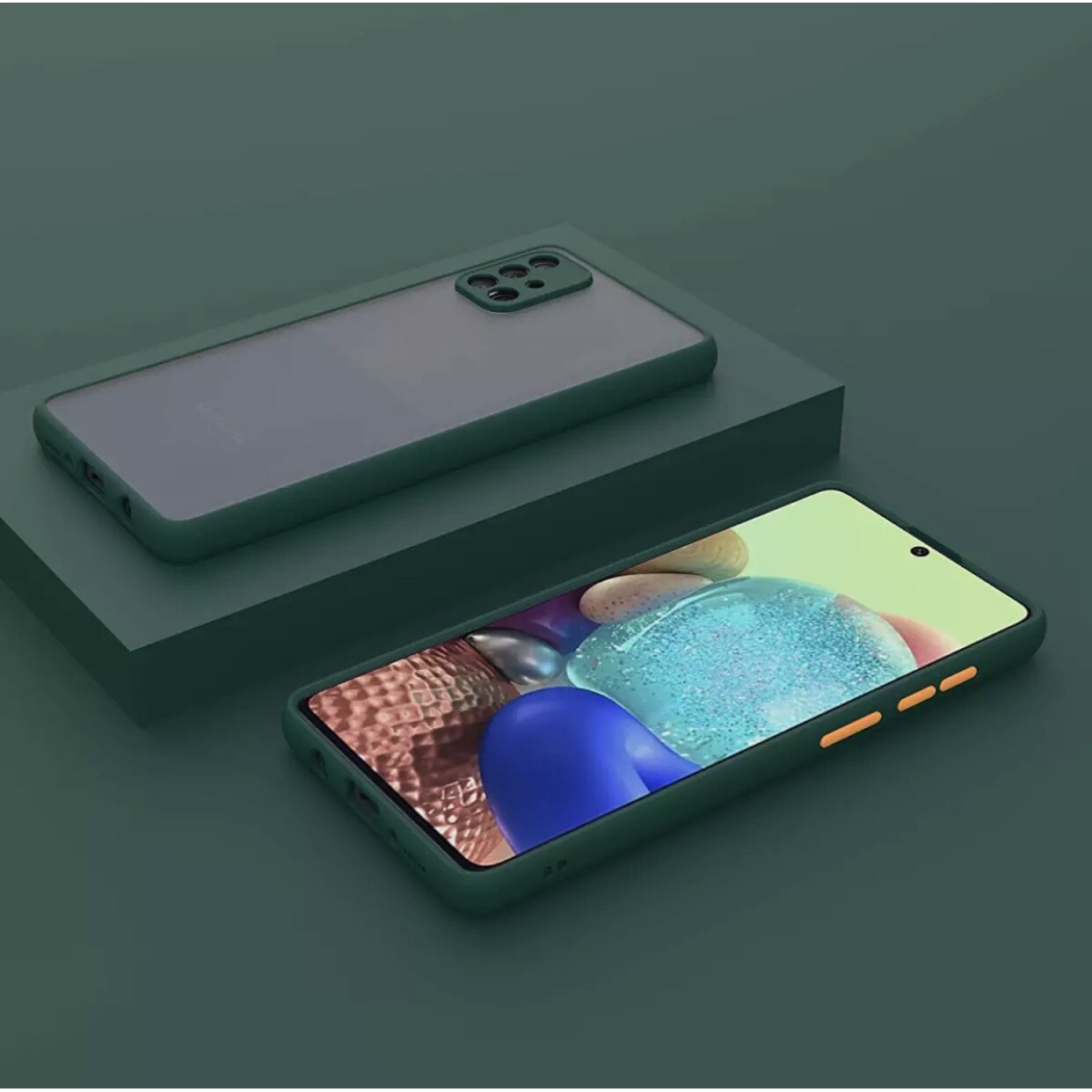 Husa Premium cu protectie la camere si finisaj mat pentru Samsung Galaxy A52 4G / A52 5G / A52s 5G, Verde inchis