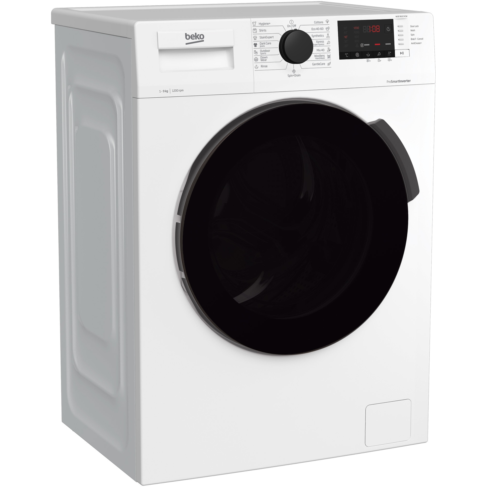 Masina de spalat rufe Beko WUE 9622 XCW, 9 kg, 1200 RPM, Clasa C, AddXtra, Motor ProSmart Inverter, SteamCure, Alb